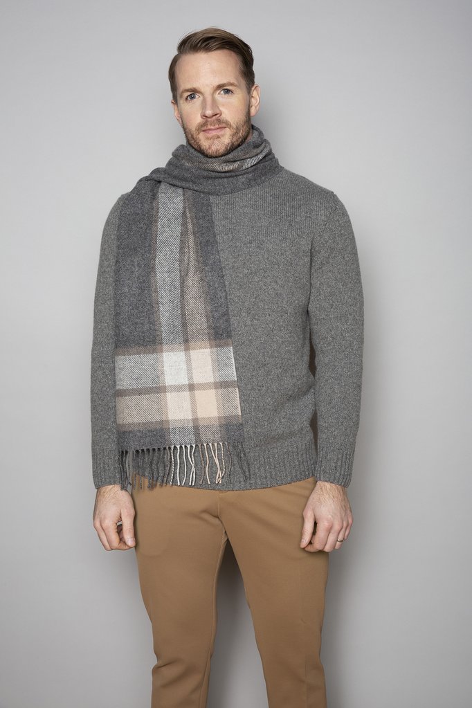 Oxford Check Border Scarf